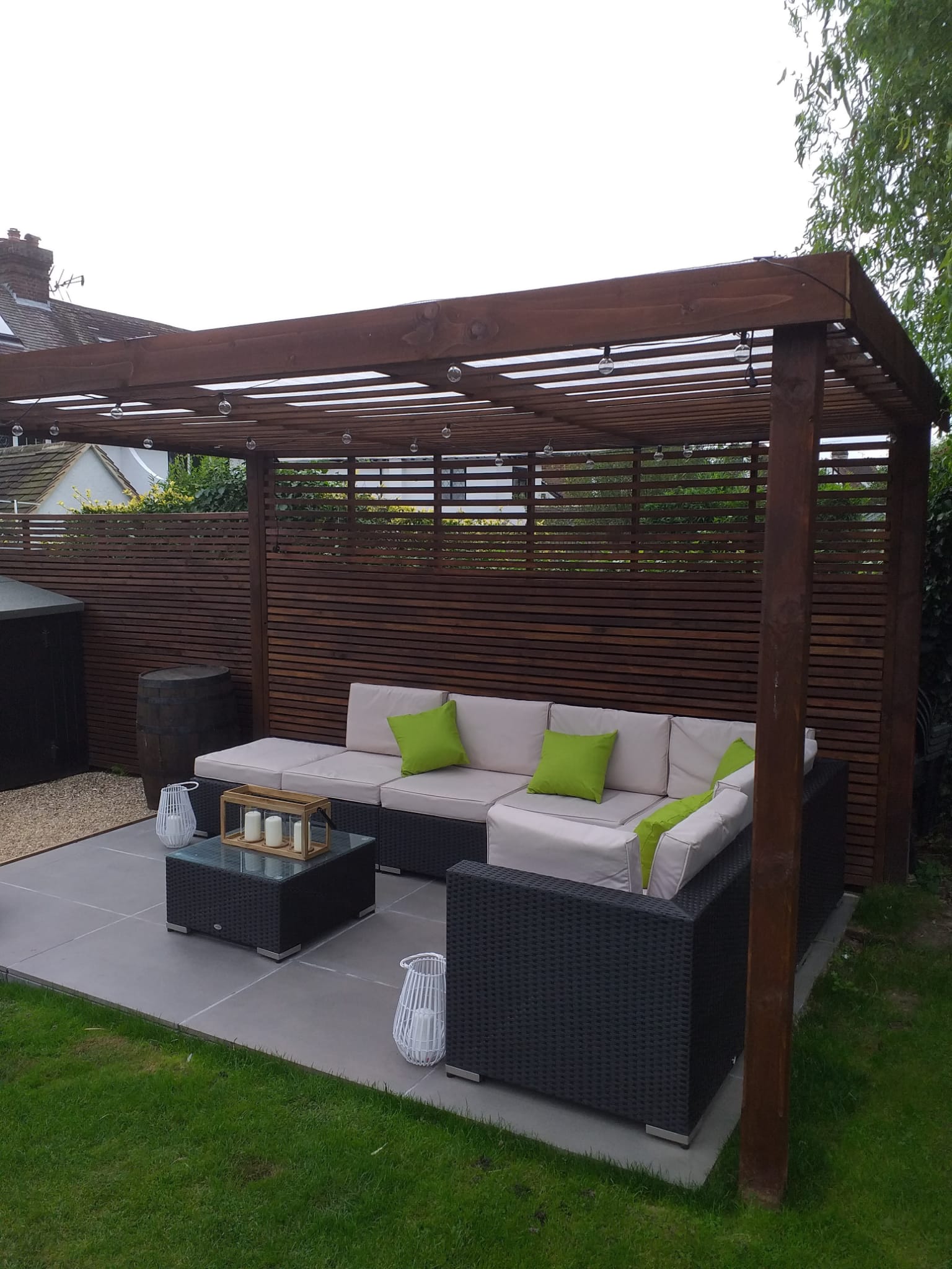 Patio and pergola seating area